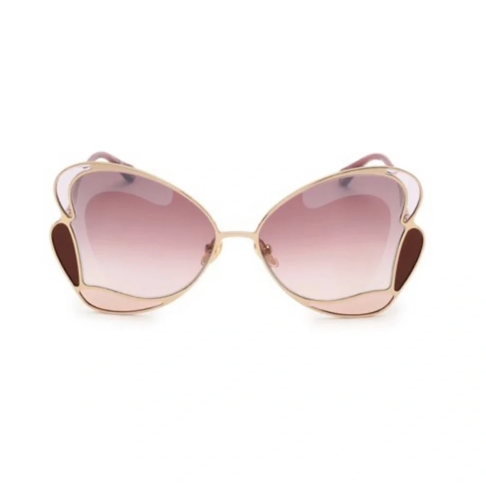 CHLOE GOLD BROWN BUTTERFLY OVERSIZED SUNGLASSES CH0048S - Picture 4 of 4